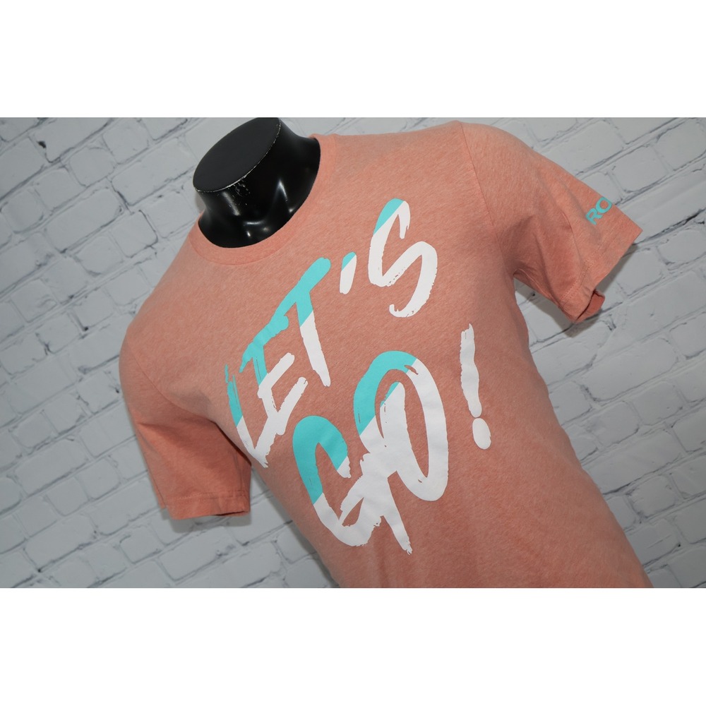 Rogue Fitness T-Shirt Men Large Pink Let's Go! Graphic Gym Workout Tee